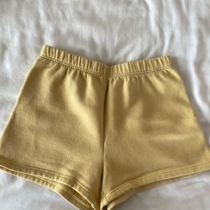 TNA cozy yellow fleece shorts